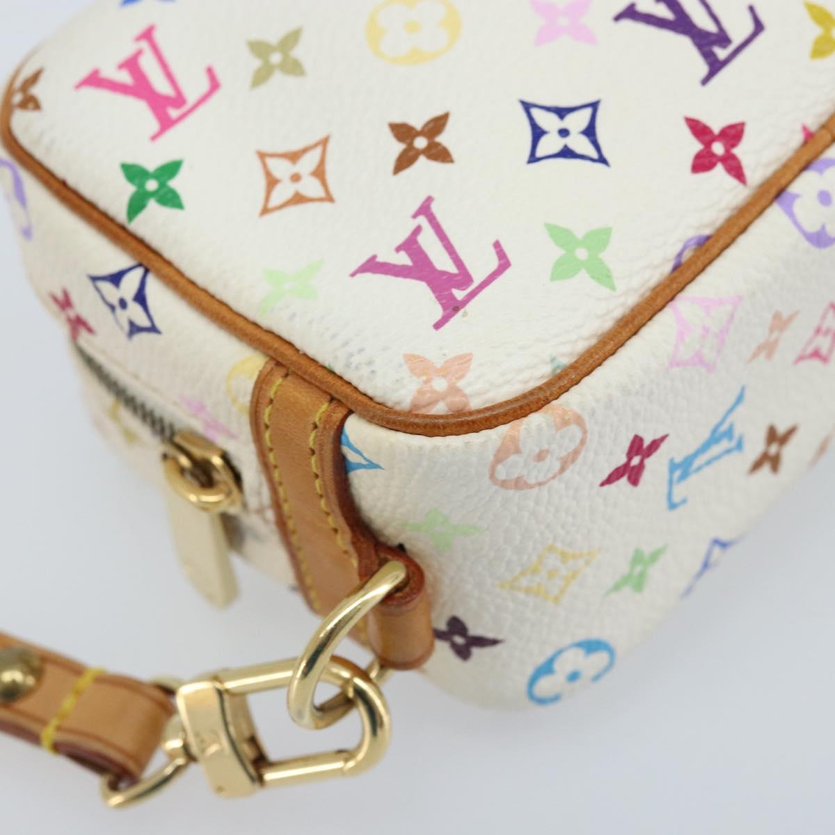 LOUIS VUITTON Monogram Multicolor Trousse Wapity Pouch White M58033 Auth 165823V