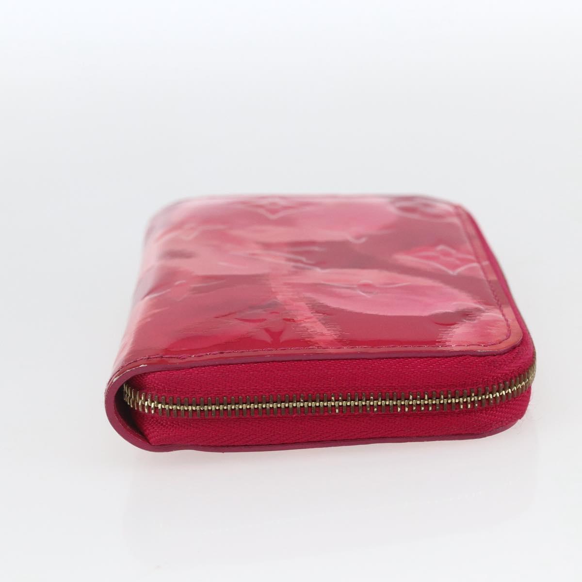 LOUIS VUITTON Vernis Ikat Flower Zippy Coin Purse Rose Andian M90030 Auth 165824