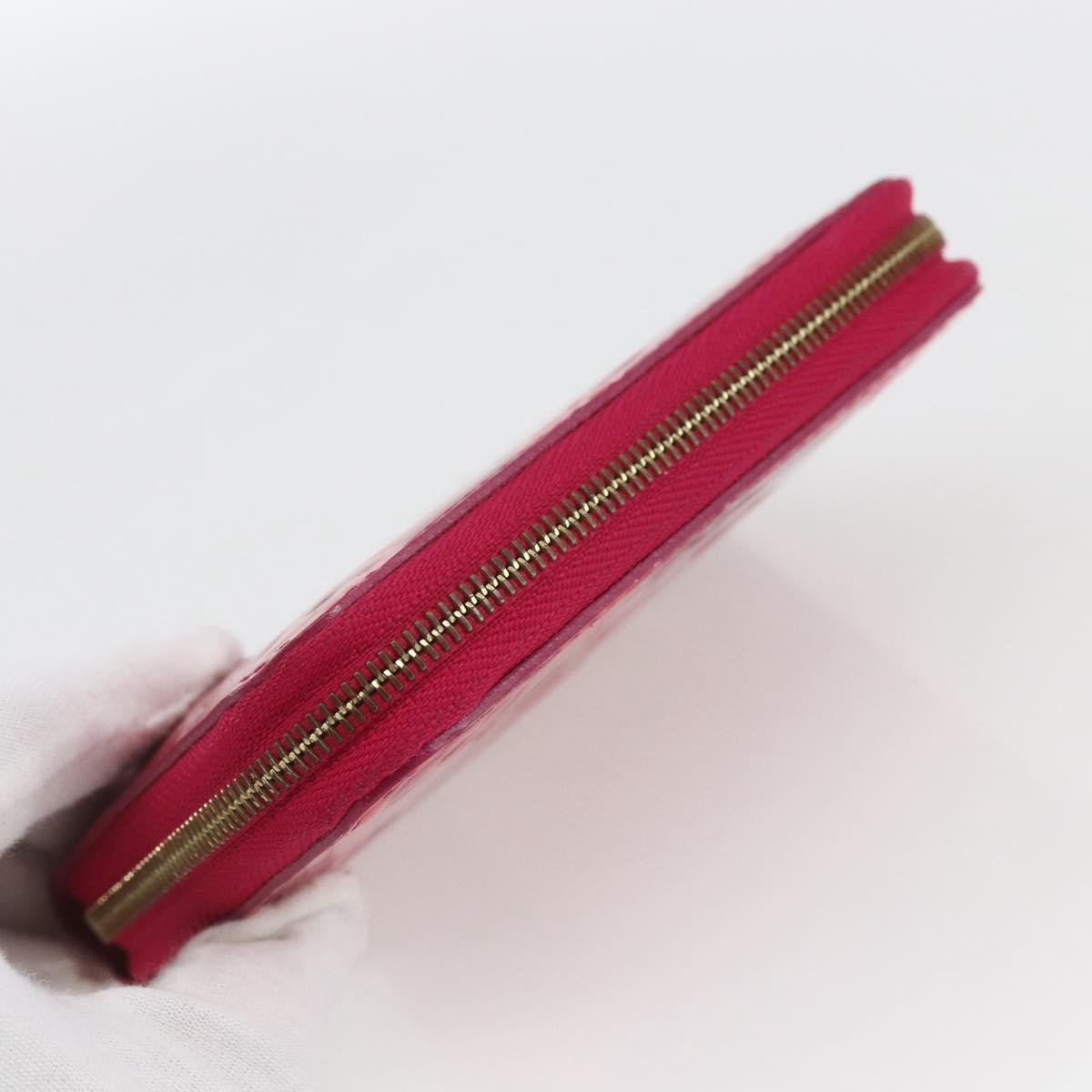 LOUIS VUITTON Vernis Ikat Flower Zippy Coin Purse Rose Andian M90030 Auth 165824