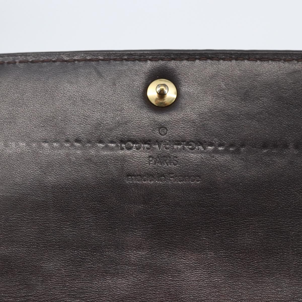 LOUIS VUITTON Monogram Vernis Rayure Zippy Wallet Amarante M91717 LV Auth 165826