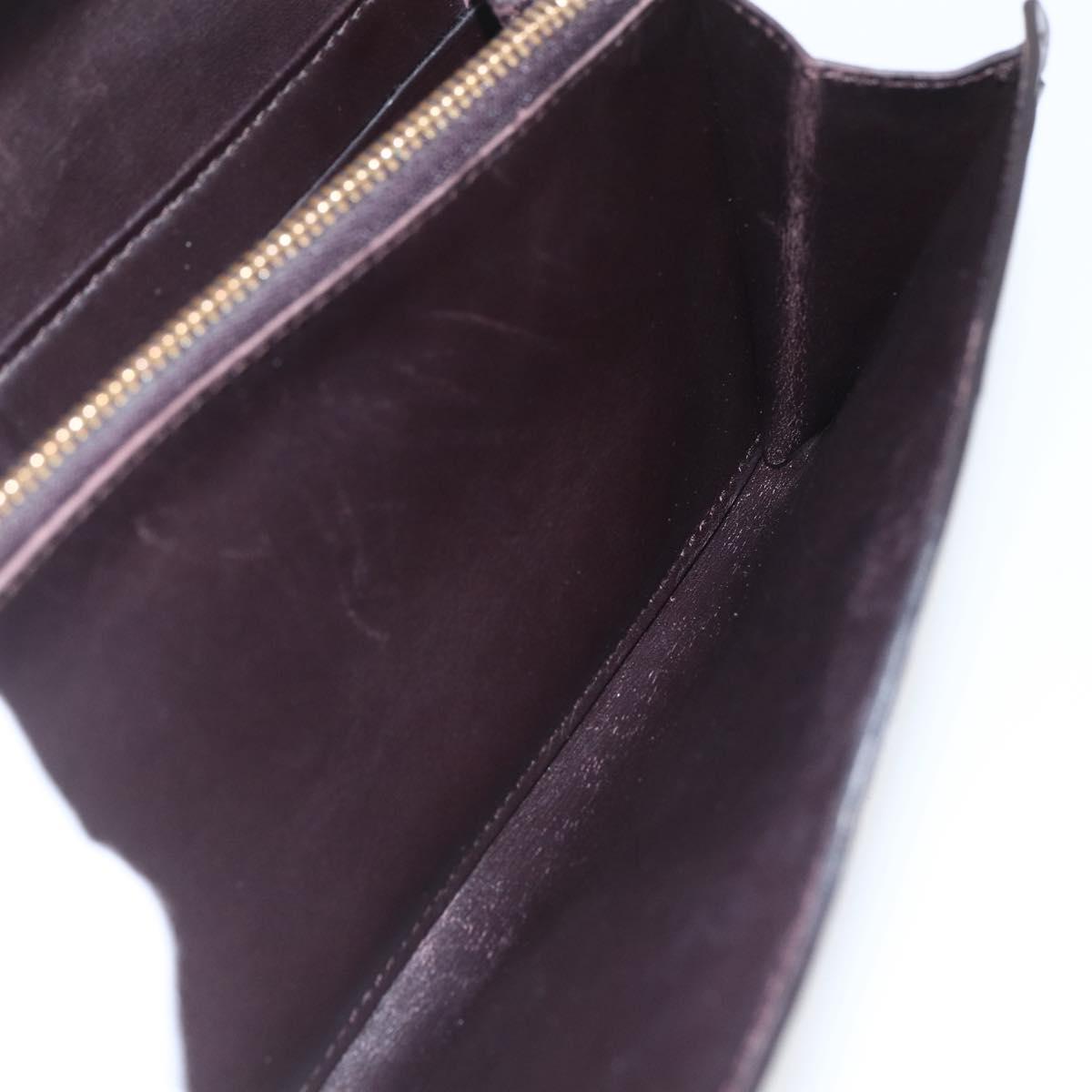 LOUIS VUITTON Monogram Vernis Rayure Zippy Wallet Amarante M91717 LV Auth 165826