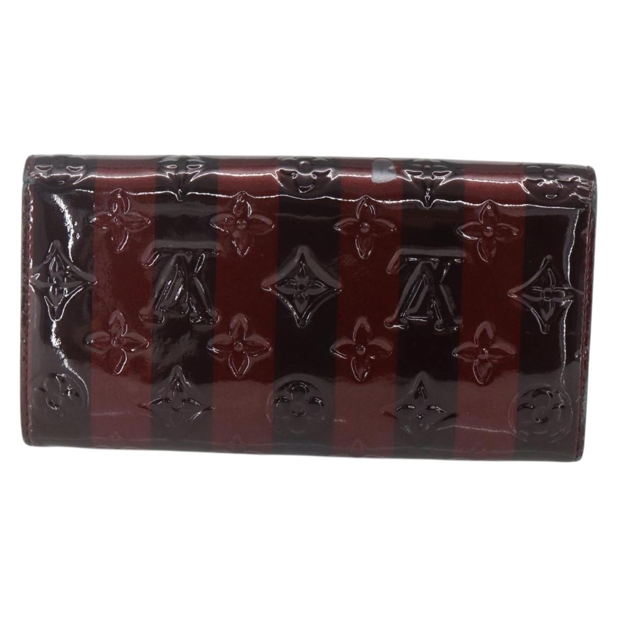 LOUIS VUITTON Monogram Vernis Rayure Zippy Wallet Amarante M91717 LV Auth 165826