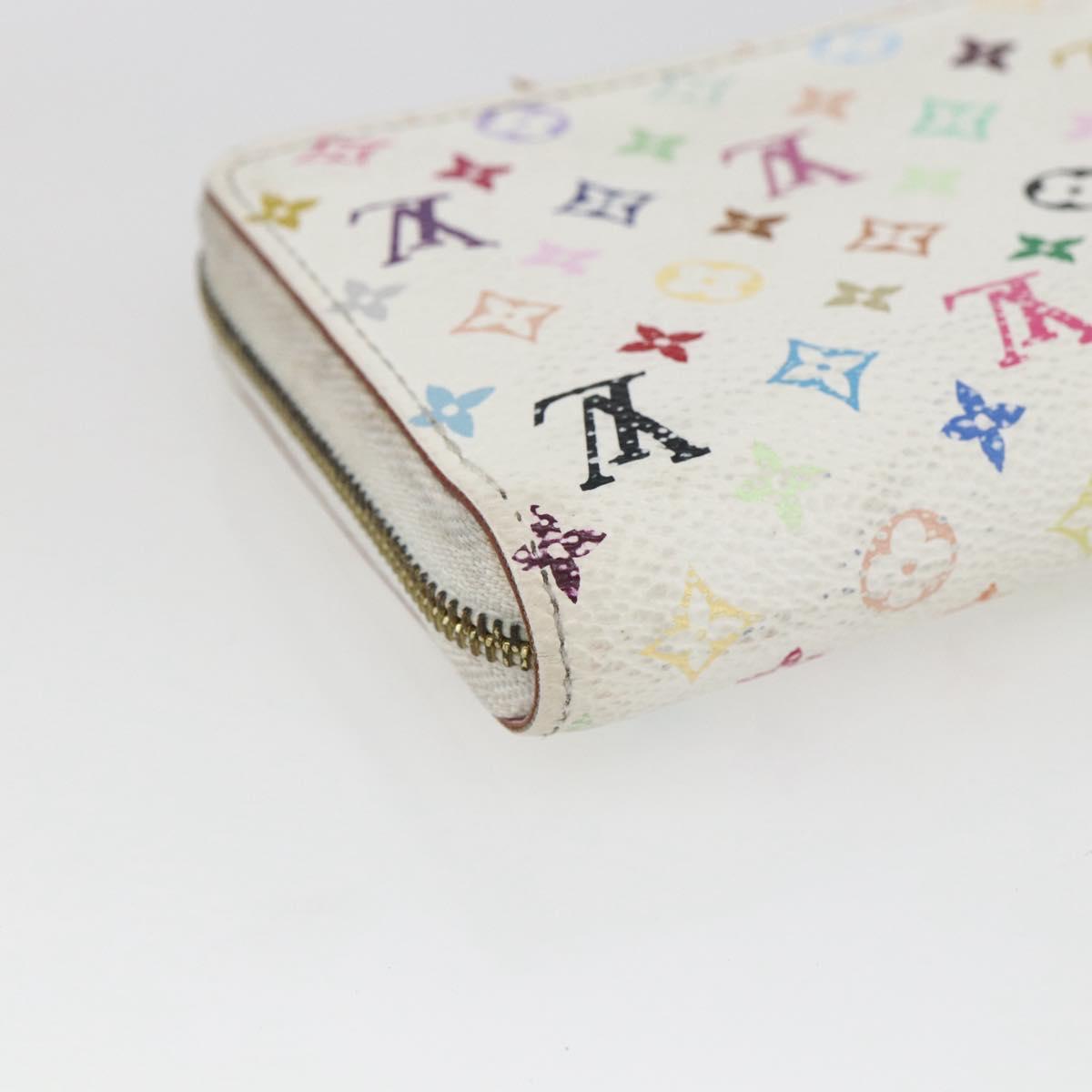 LOUIS VUITTON Monogram Multicolor Zippy Coin Purse White M93741 Auth 165828