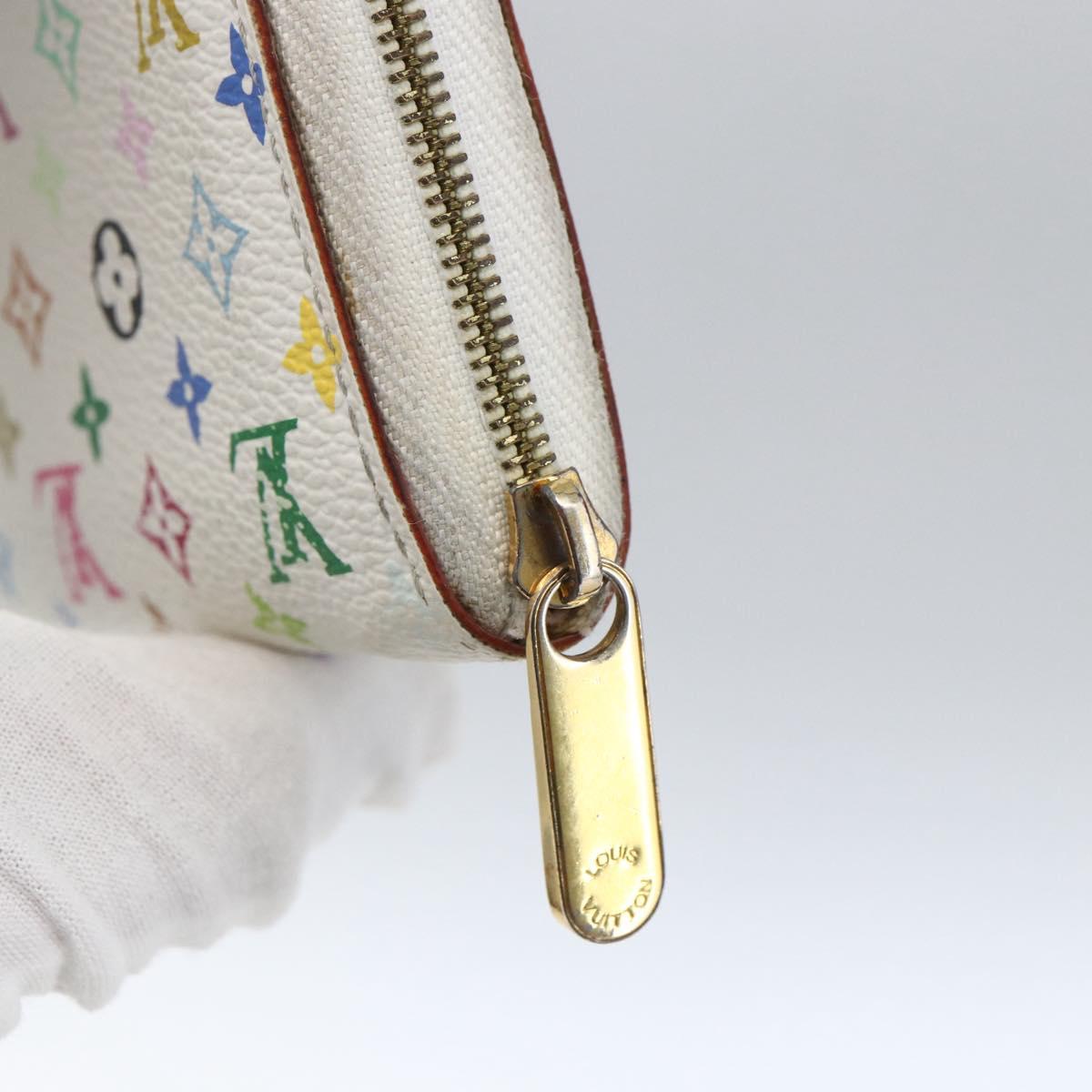 LOUIS VUITTON Monogram Multicolor Zippy Coin Purse White M93741 Auth 165828