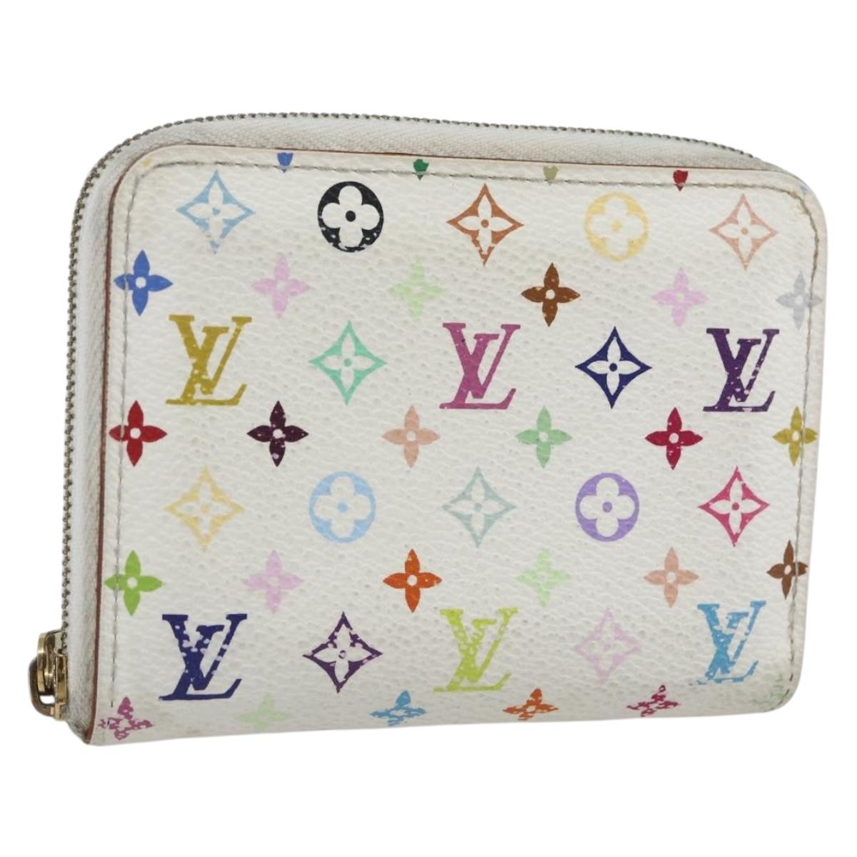 LOUIS VUITTON Monogram Multicolor Zippy Coin Purse White M93741 Auth 165828