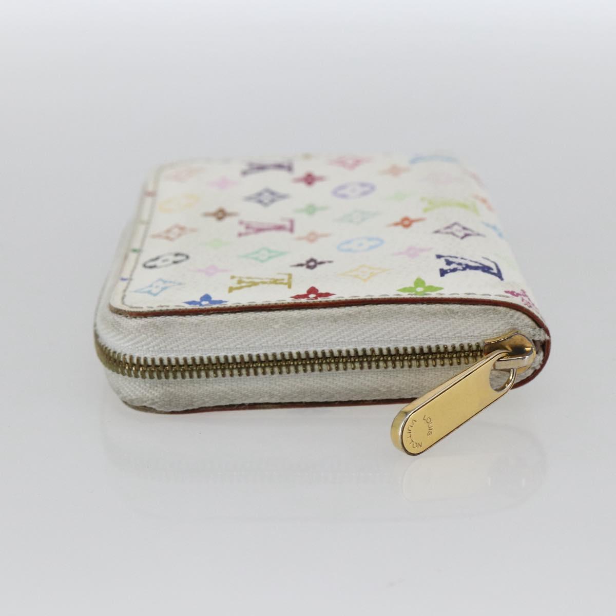 LOUIS VUITTON Monogram Multicolor Zippy Coin Purse White M93741 Auth 165828