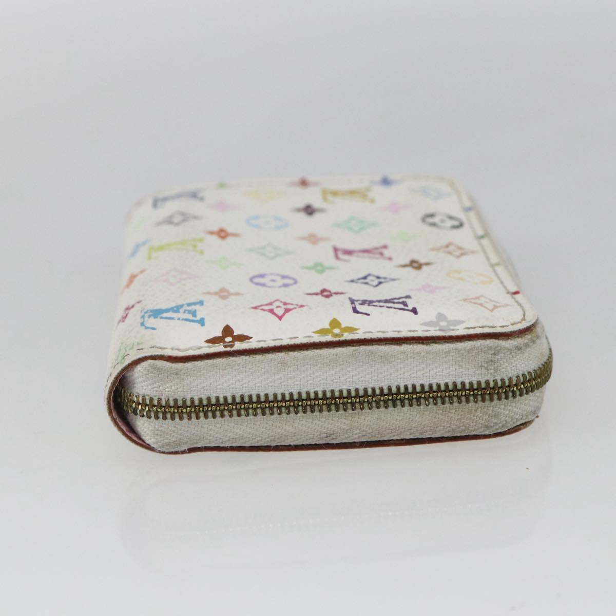 LOUIS VUITTON Monogram Multicolor Zippy Coin Purse White M93741 Auth 165828
