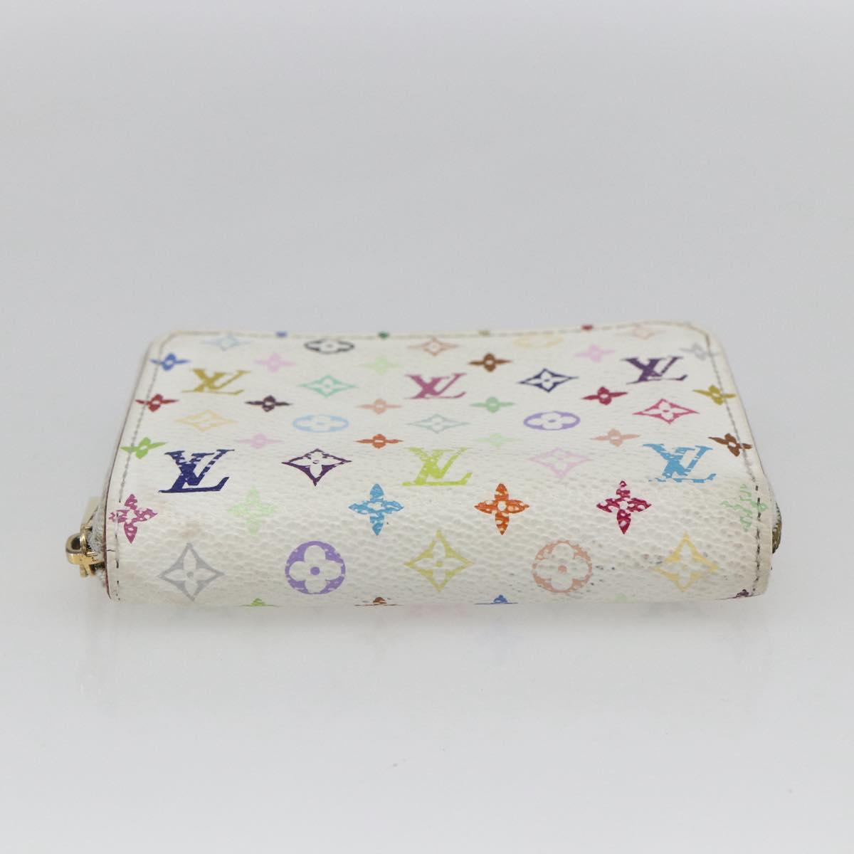 LOUIS VUITTON Monogram Multicolor Zippy Coin Purse White M93741 Auth 165828