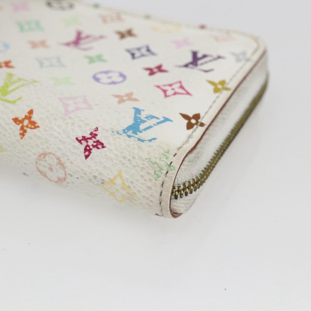 LOUIS VUITTON Monogram Multicolor Zippy Coin Purse White M93741 Auth 165828
