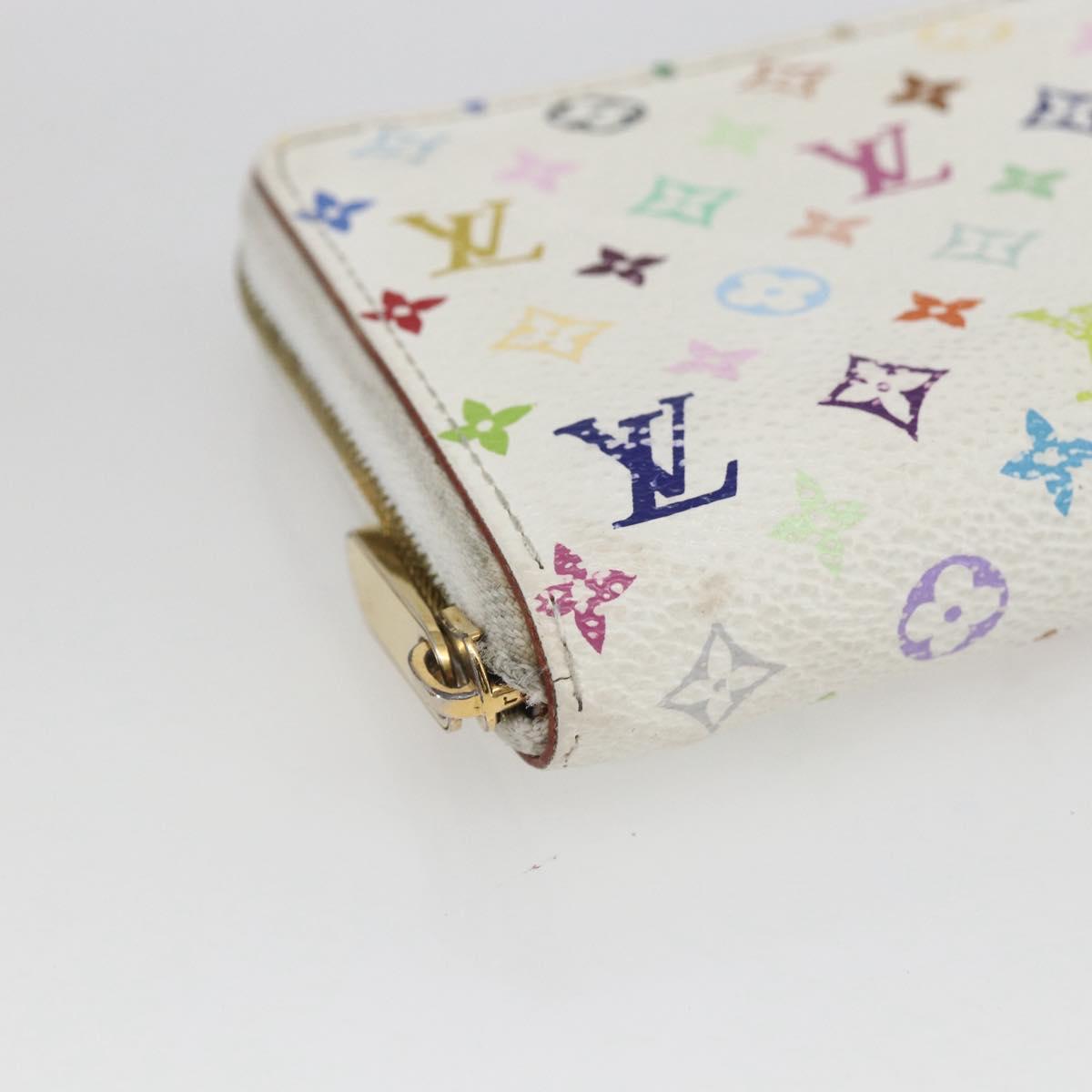 LOUIS VUITTON Monogram Multicolor Zippy Coin Purse White M93741 Auth 165828