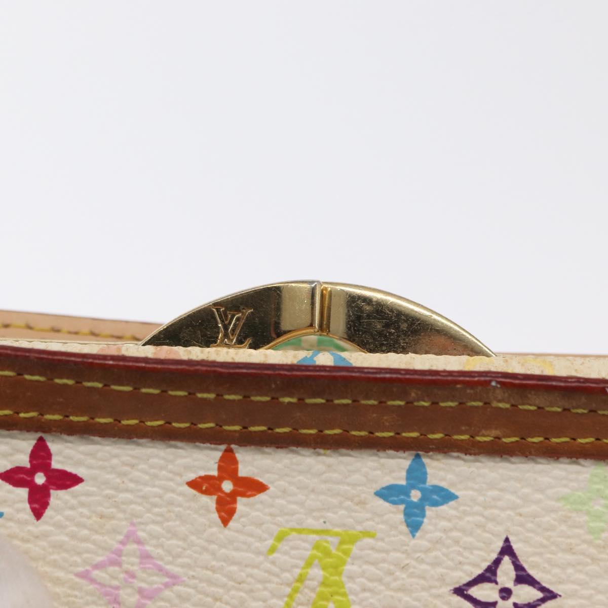 LOUIS VUITTON Multicolor Portefeuille Viennois Wallet White M92987 Auth 165833