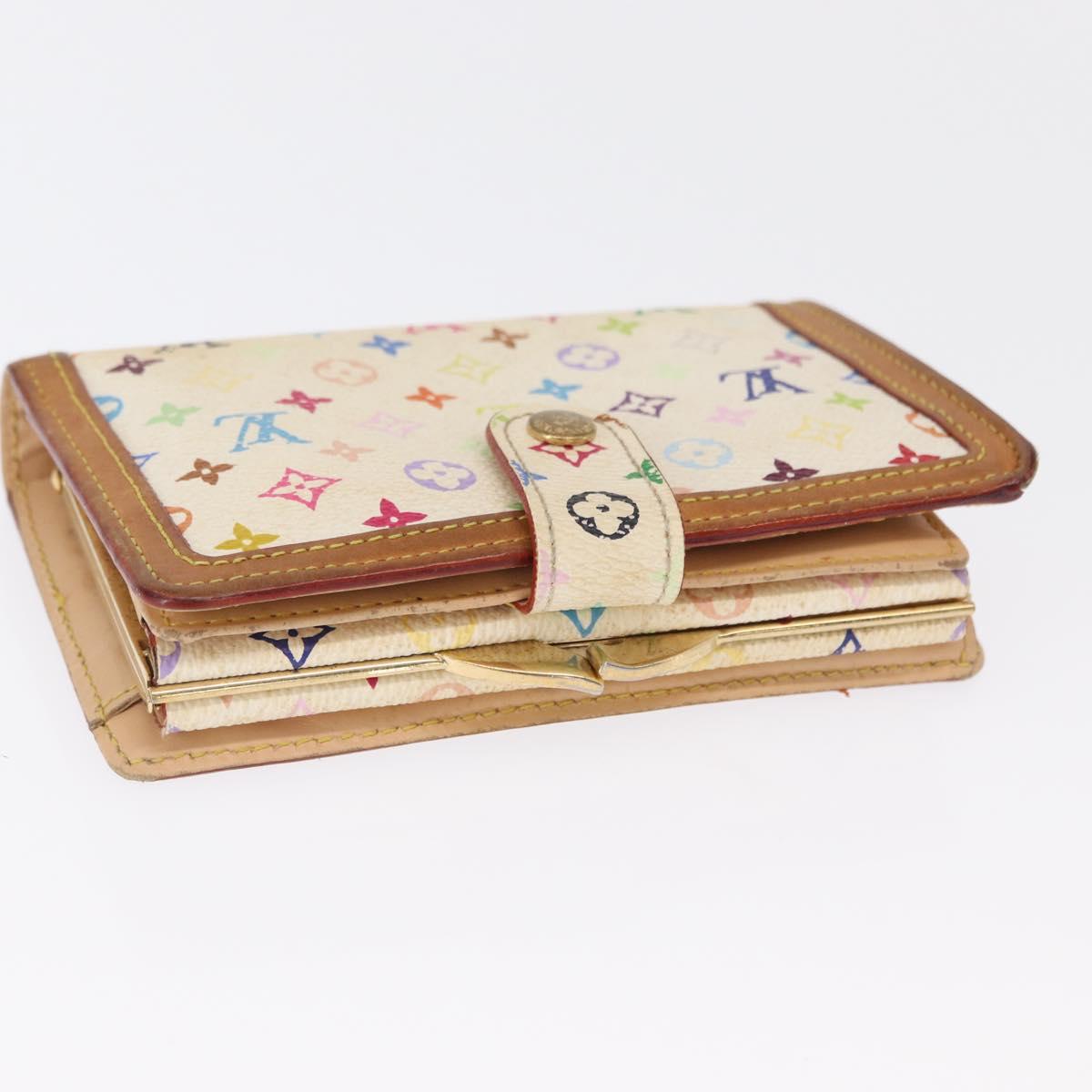 LOUIS VUITTON Multicolor Portefeuille Viennois Wallet White M92987 Auth 165833