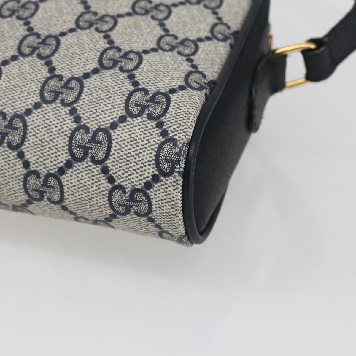 GUCCI GG Supreme Web Sherry Line Bag PVC Navy Gold 116 02 089 Auth 165855