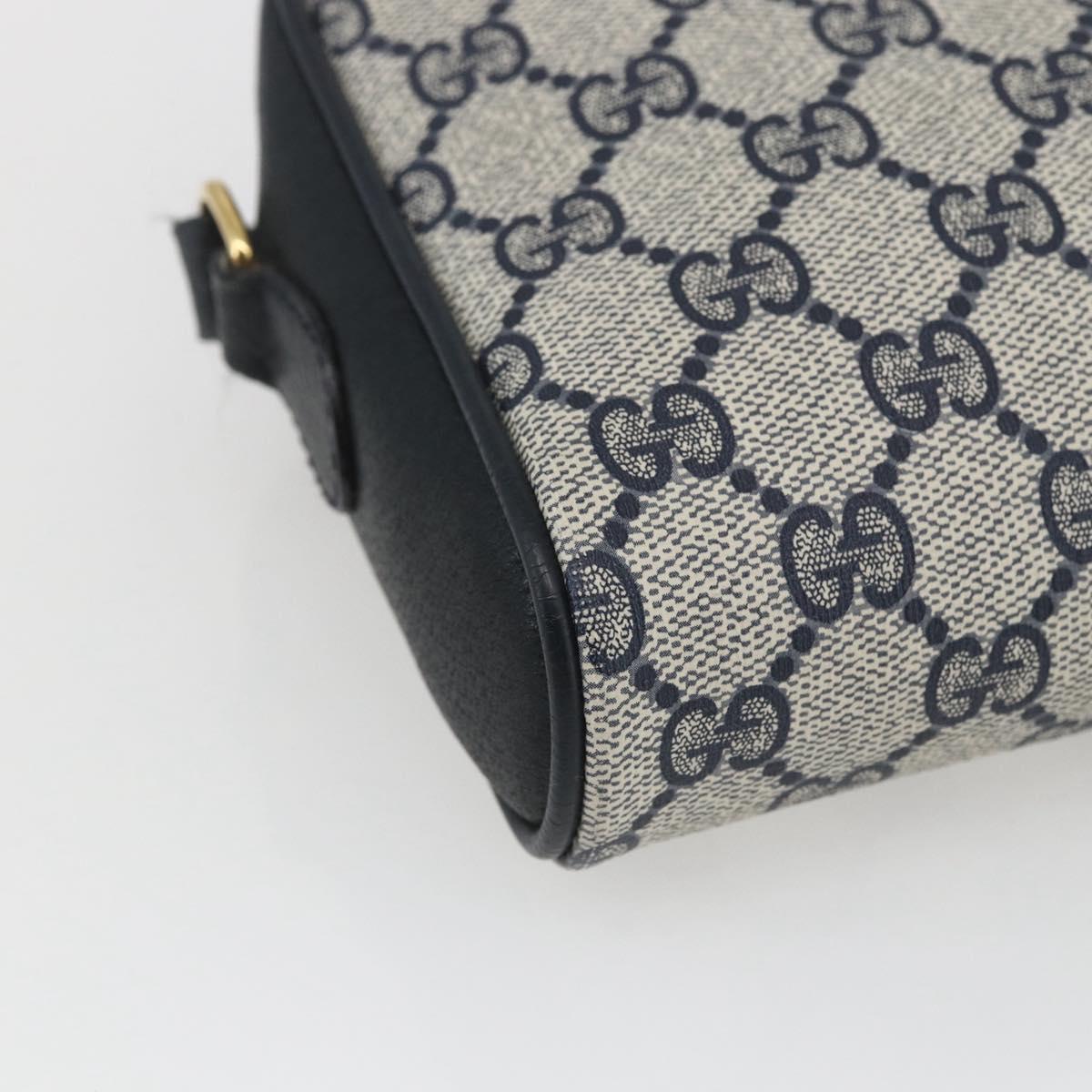 GUCCI GG Supreme Web Sherry Line Bag PVC Navy Gold 116 02 089 Auth 165855