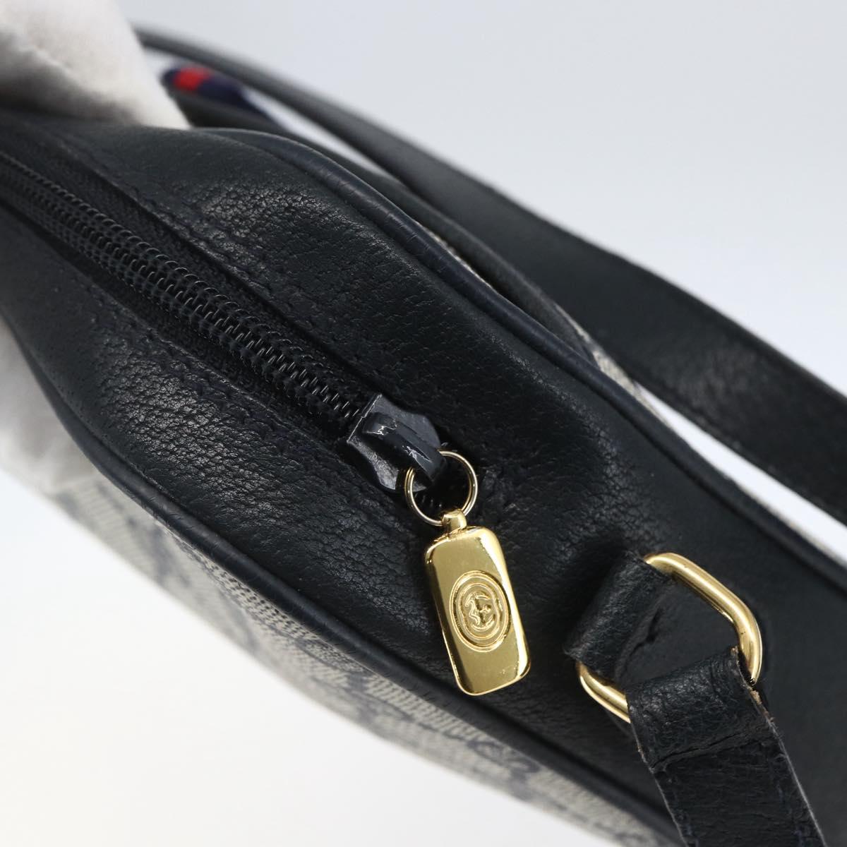 GUCCI GG Supreme Web Sherry Line Bag PVC Navy Gold 116 02 089 Auth 165855