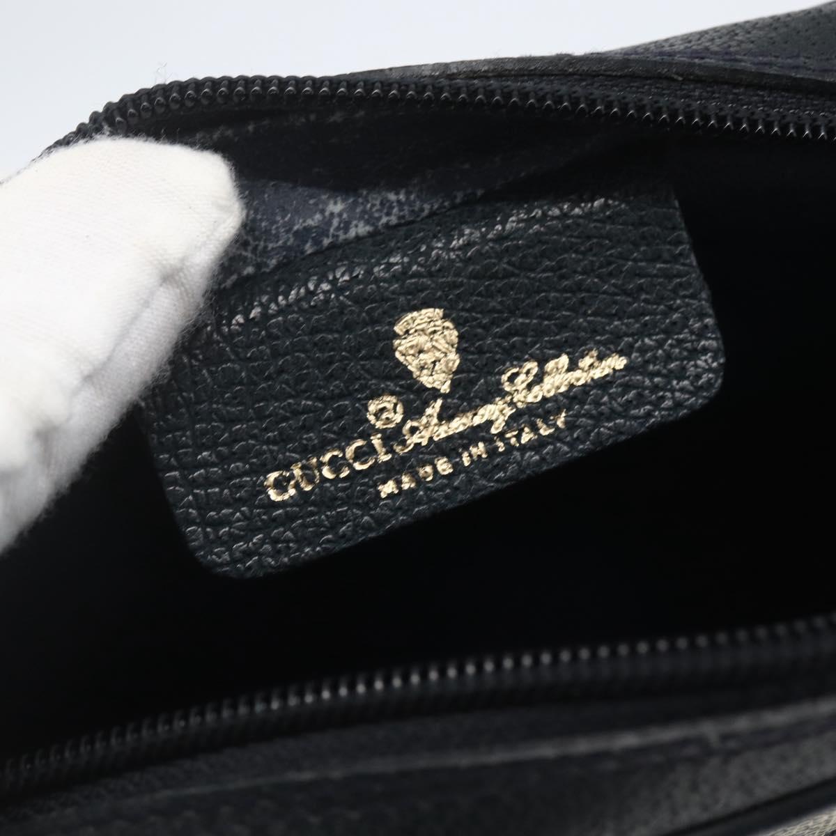 GUCCI GG Supreme Web Sherry Line Bag PVC Navy Gold 116 02 089 Auth 165855