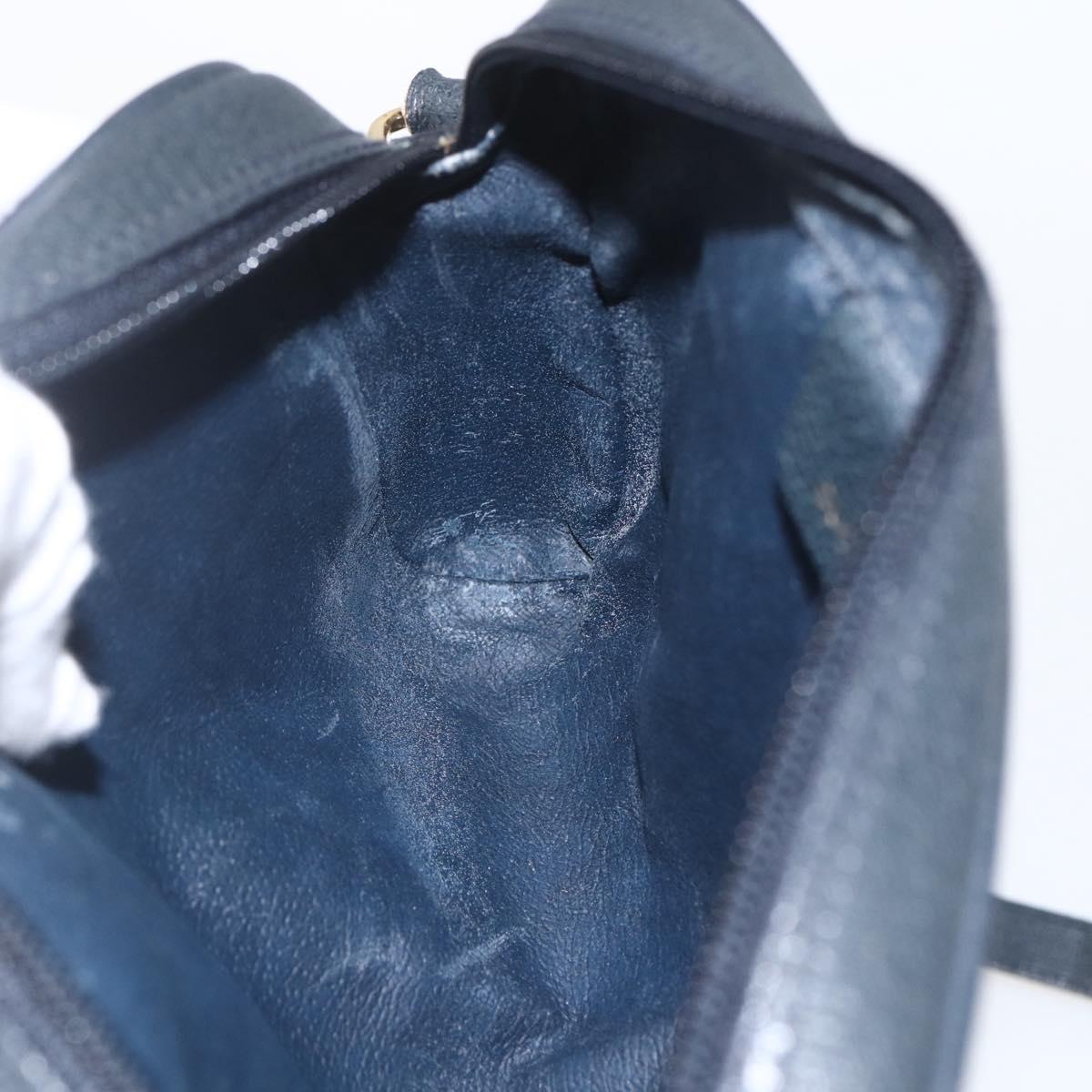 GUCCI GG Supreme Web Sherry Line Bag PVC Navy Gold 116 02 089 Auth 165855