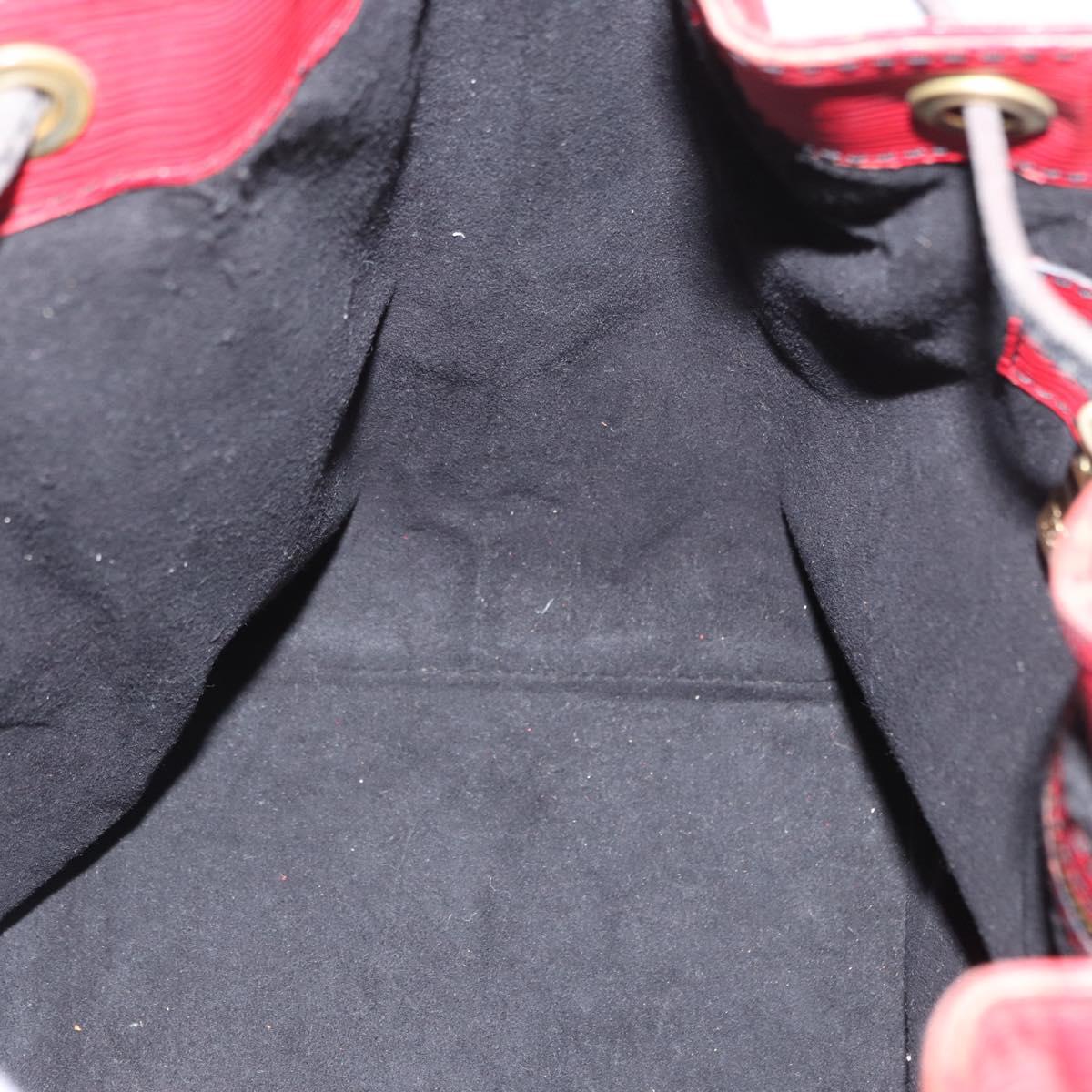 LOUIS VUITTON Epi Petit Noe Shoulder Bag Bicolor Black Red M44017 LV Auth 165859