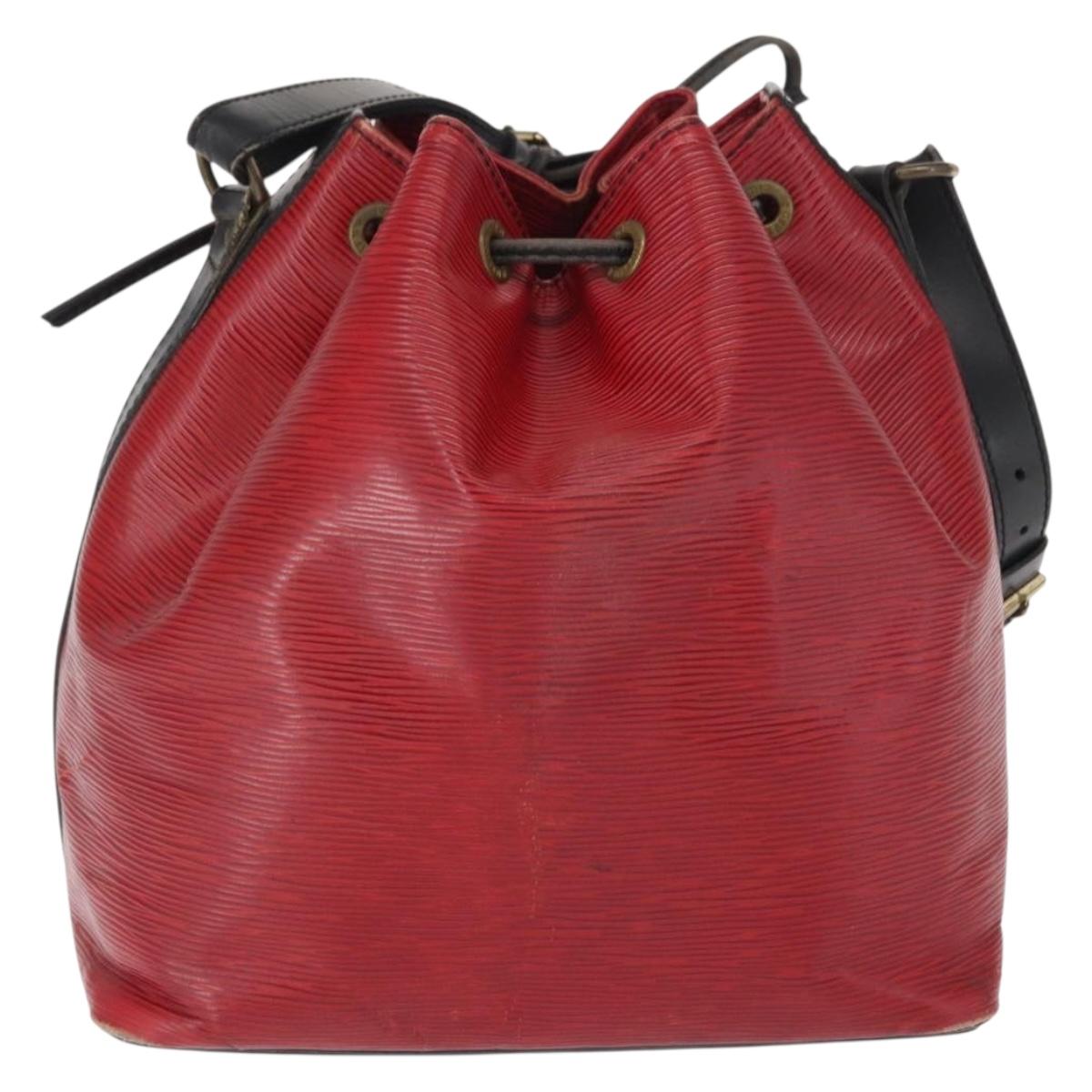 LOUIS VUITTON Epi Petit Noe Shoulder Bag Bicolor Black Red M44017 LV Auth 165859