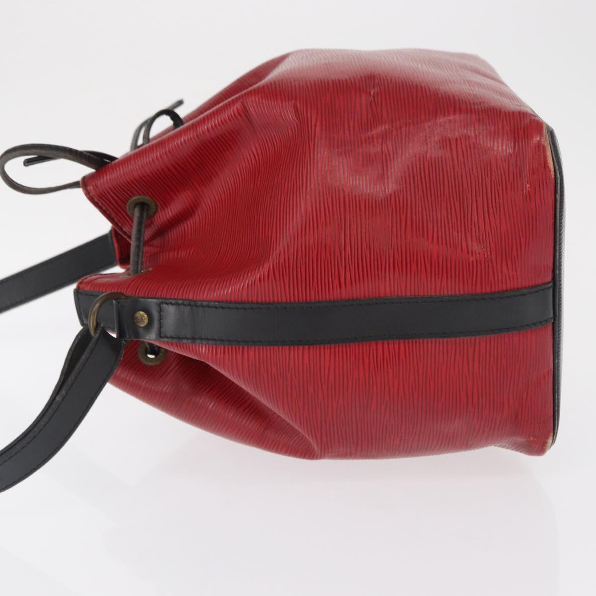 LOUIS VUITTON Epi Petit Noe Shoulder Bag Bicolor Black Red M44017 LV Auth 165859