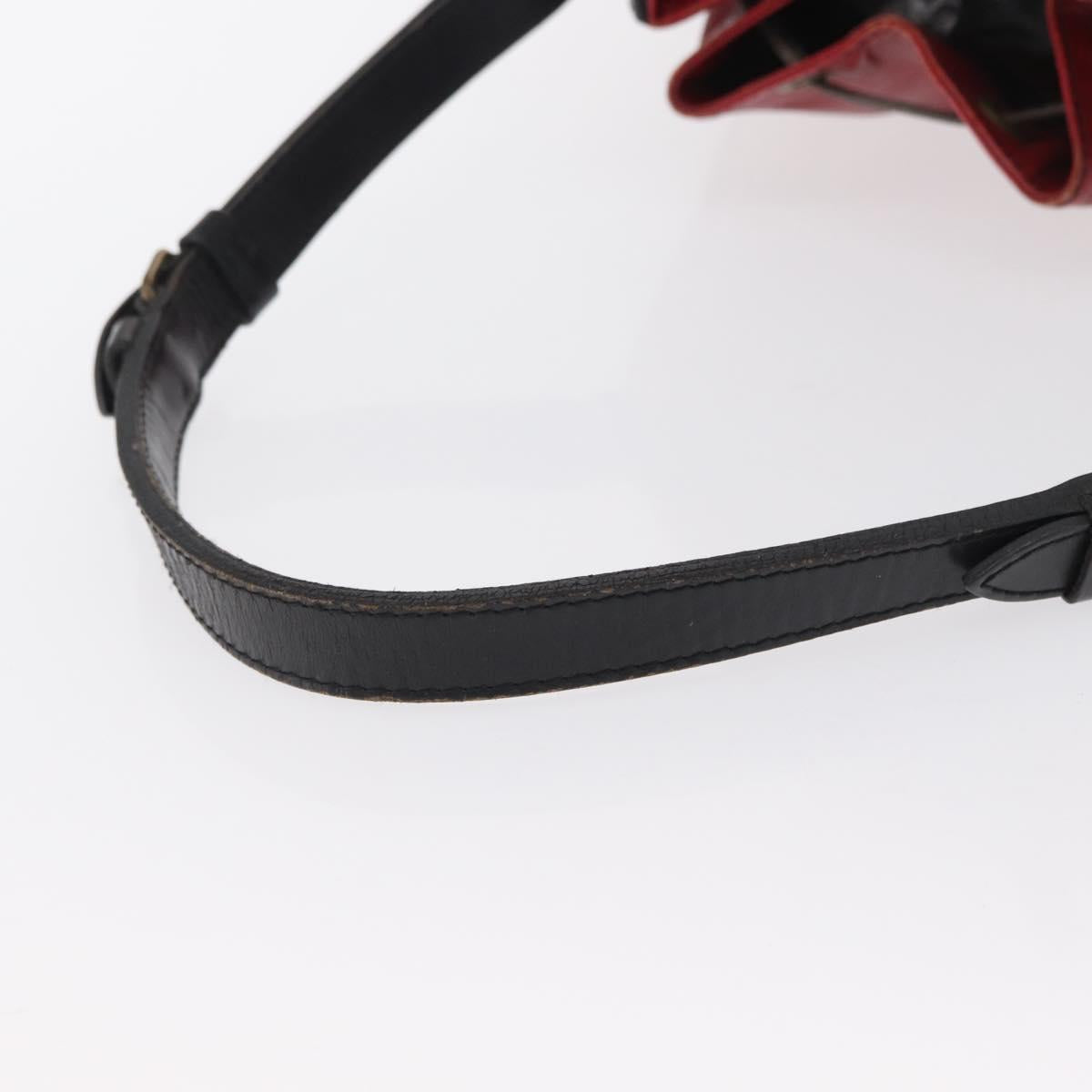 LOUIS VUITTON Epi Petit Noe Shoulder Bag Bicolor Black Red M44017 LV Auth 165859