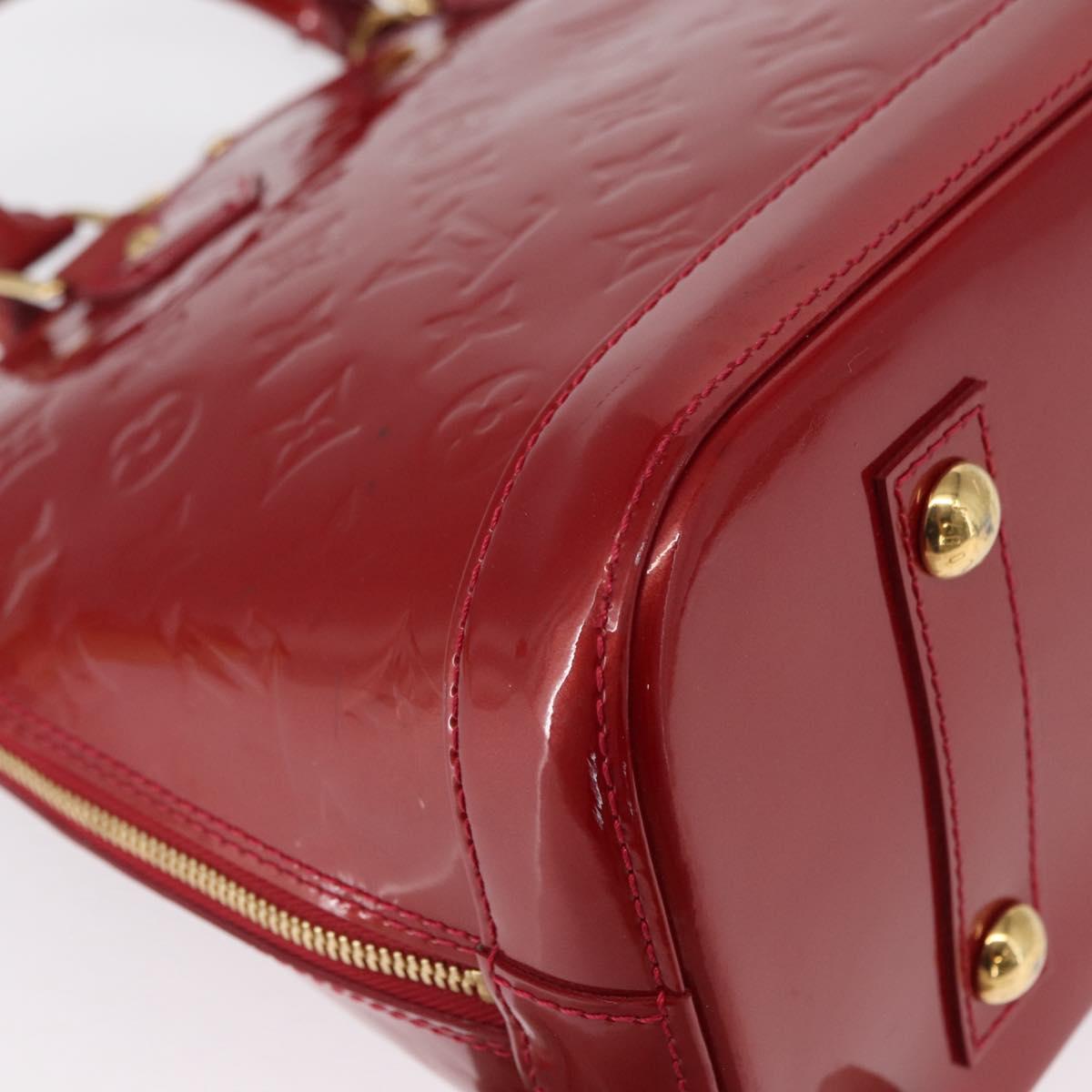 LOUIS VUITTON Monogram Vernis Alma PM Bag Rouge Grunadine M91693 Auth 165861