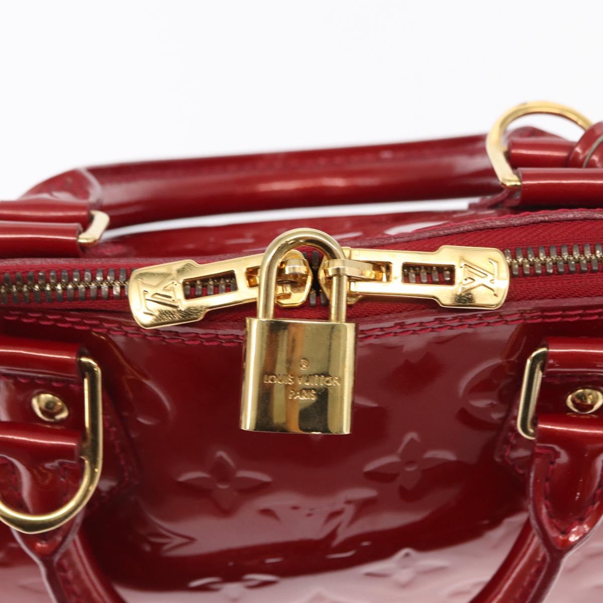 LOUIS VUITTON Monogram Vernis Alma PM Bag Rouge Grunadine M91693 Auth 165861