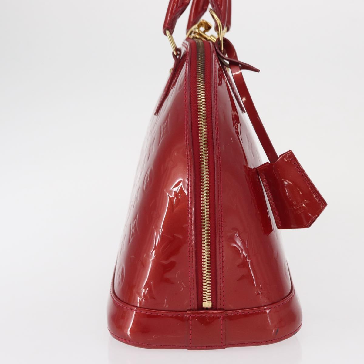 LOUIS VUITTON Monogram Vernis Alma PM Bag Rouge Grunadine M91693 Auth 165861