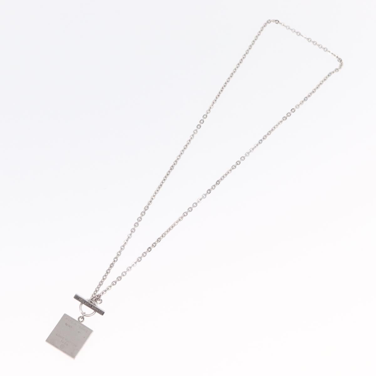 LOUIS VUITTON Pandantif V Necklace Ag925 Silver M67394 LV Auth 165878