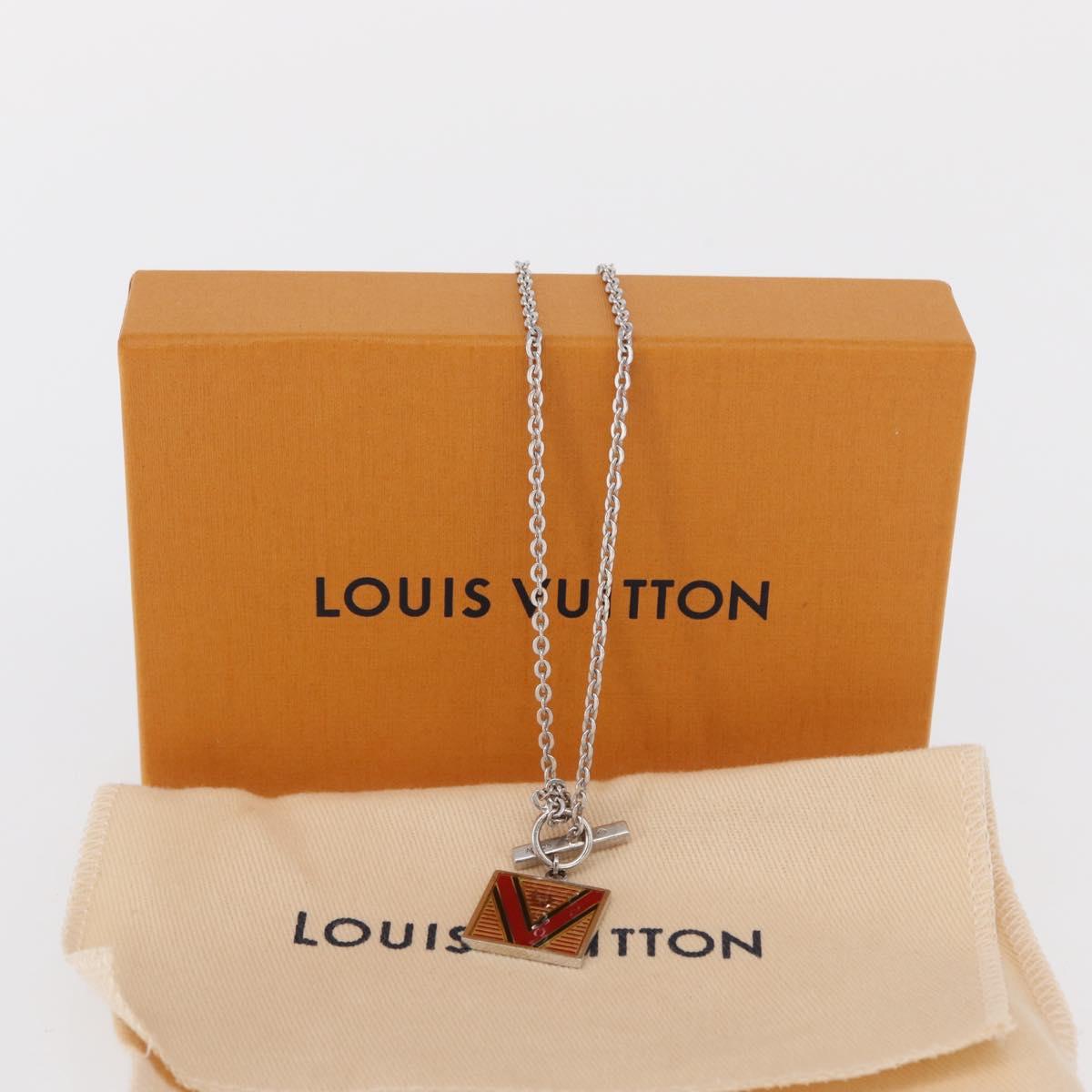 LOUIS VUITTON Pandantif V Necklace Ag925 Silver M67394 LV Auth 165878
