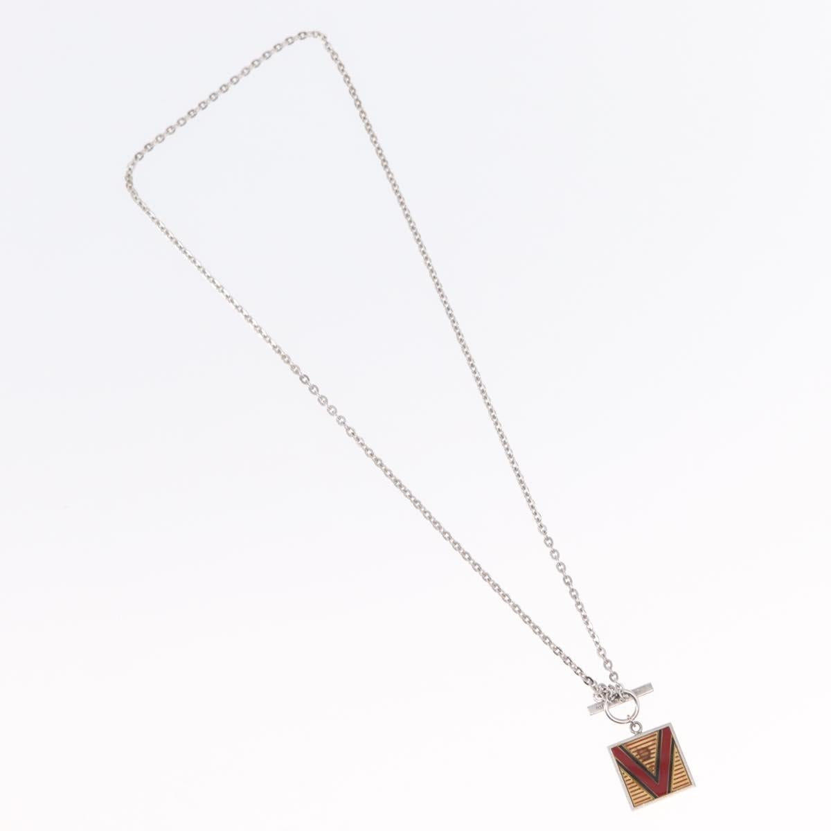 LOUIS VUITTON Pandantif V Necklace Ag925 Silver M67394 LV Auth 165878