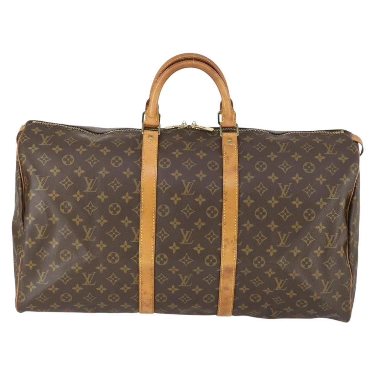 LOUIS VUITTON Monogram Keepall 55 Boston Bag M41424 LV Auth 165885