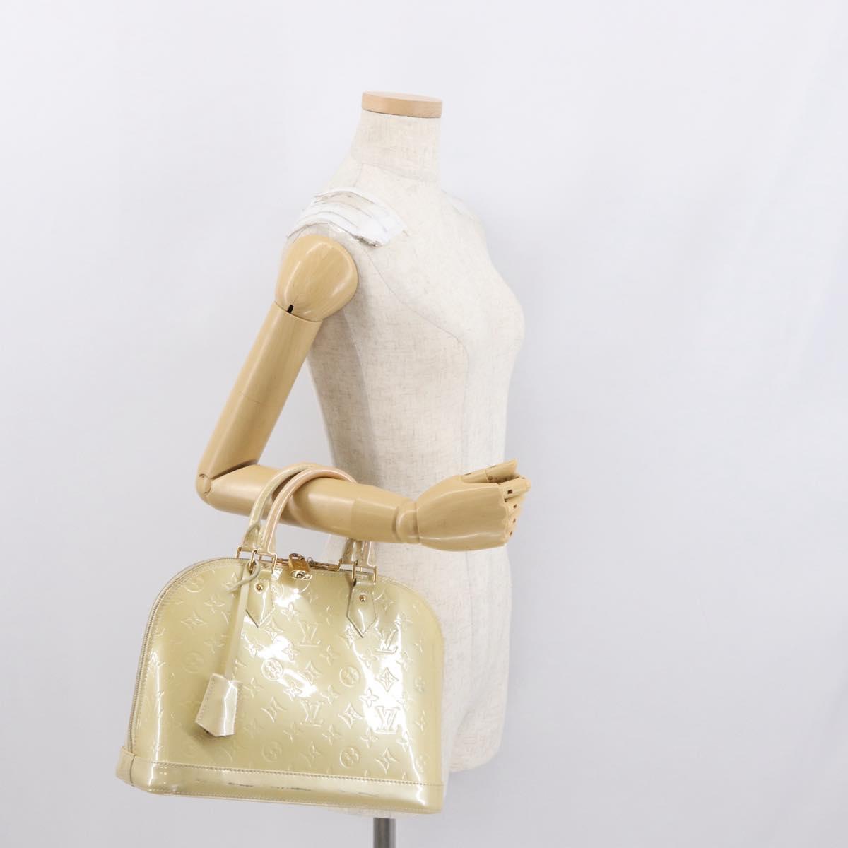 LOUIS VUITTON Monogram Vernis Alma PM Hand Bag Broncorail M91445 LV Auth 165890