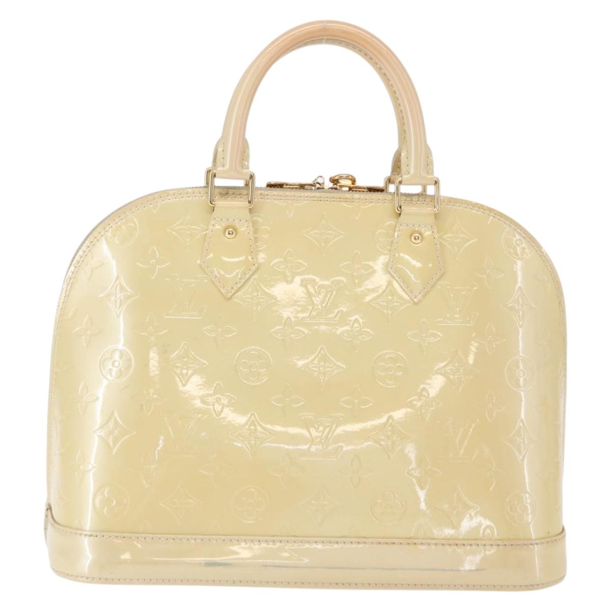 LOUIS VUITTON Monogram Vernis Alma PM Hand Bag Broncorail M91445 LV Auth 165890