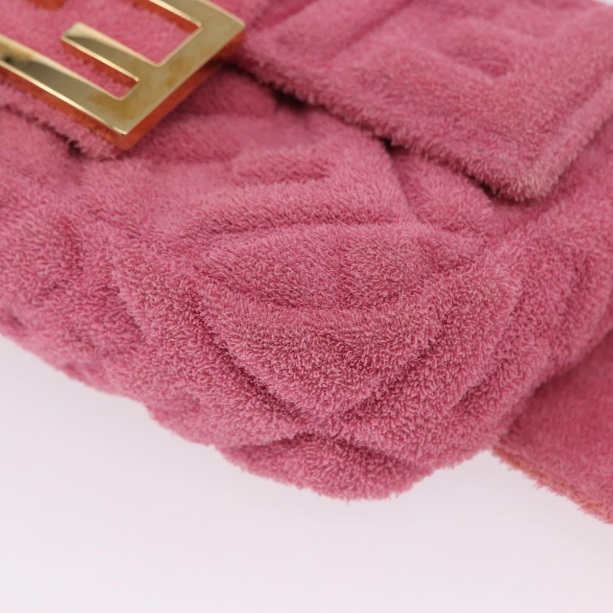 FENDI Zucca Canvas Mini Mamma Baguette Shoulder Bag 2way Pink Gold Auth 165907SM