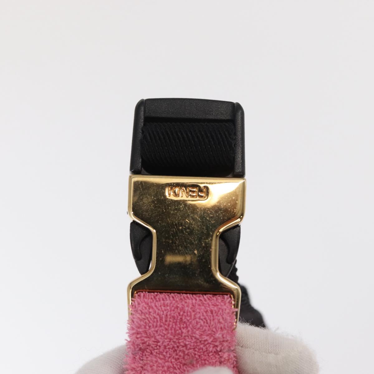 FENDI Zucca Canvas Mini Mamma Baguette Shoulder Bag 2way Pink Gold Auth 165907SM