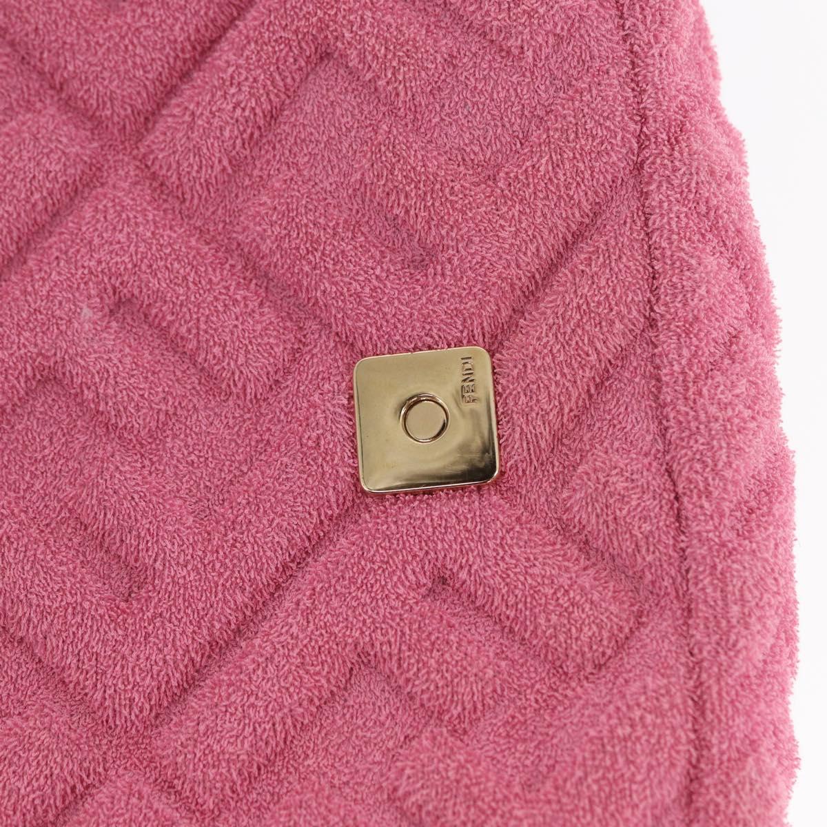 FENDI Zucca Canvas Mini Mamma Baguette Shoulder Bag 2way Pink Gold Auth 165907SM