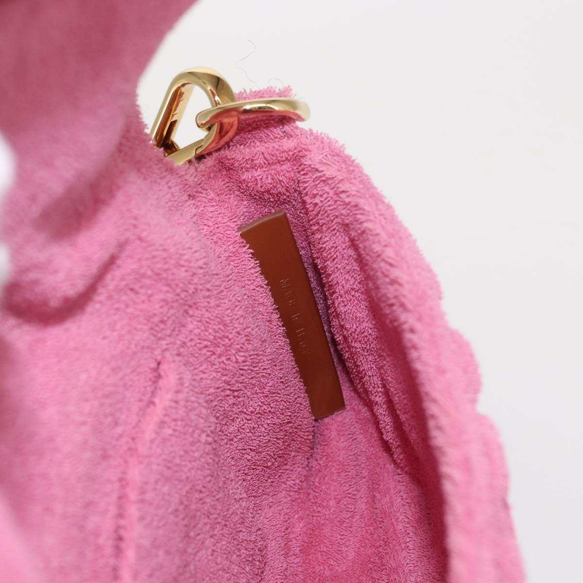 FENDI Zucca Canvas Mini Mamma Baguette Shoulder Bag 2way Pink Gold Auth 165907SM