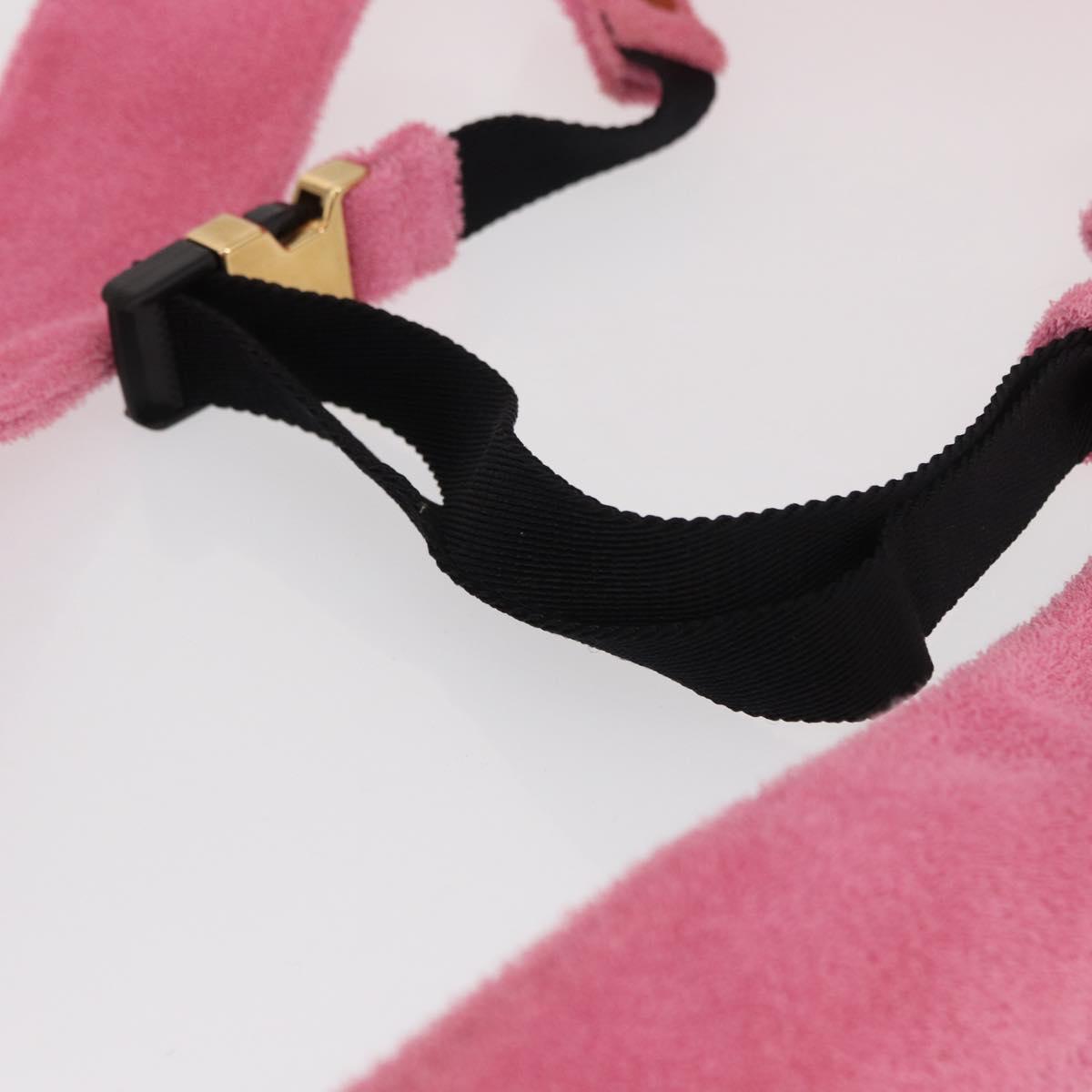 FENDI Zucca Canvas Mini Mamma Baguette Shoulder Bag 2way Pink Gold Auth 165907SM