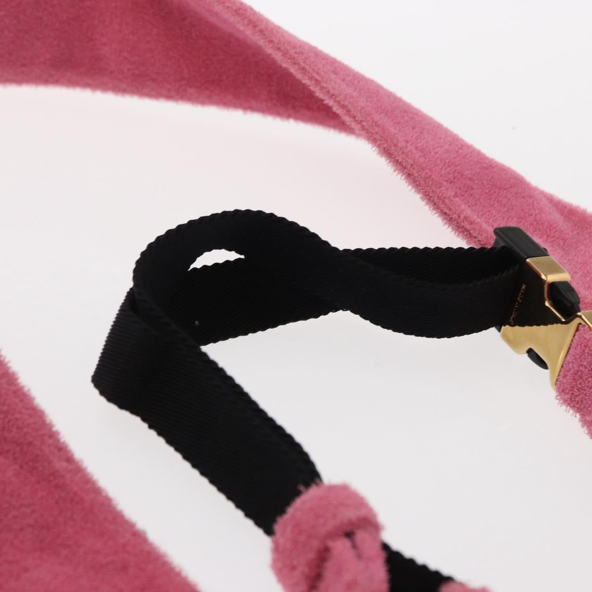 FENDI Zucca Canvas Mini Mamma Baguette Shoulder Bag 2way Pink Gold Auth 165907SM