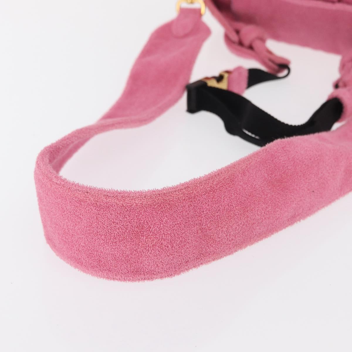 FENDI Zucca Canvas Mini Mamma Baguette Shoulder Bag 2way Pink Gold Auth 165907SM