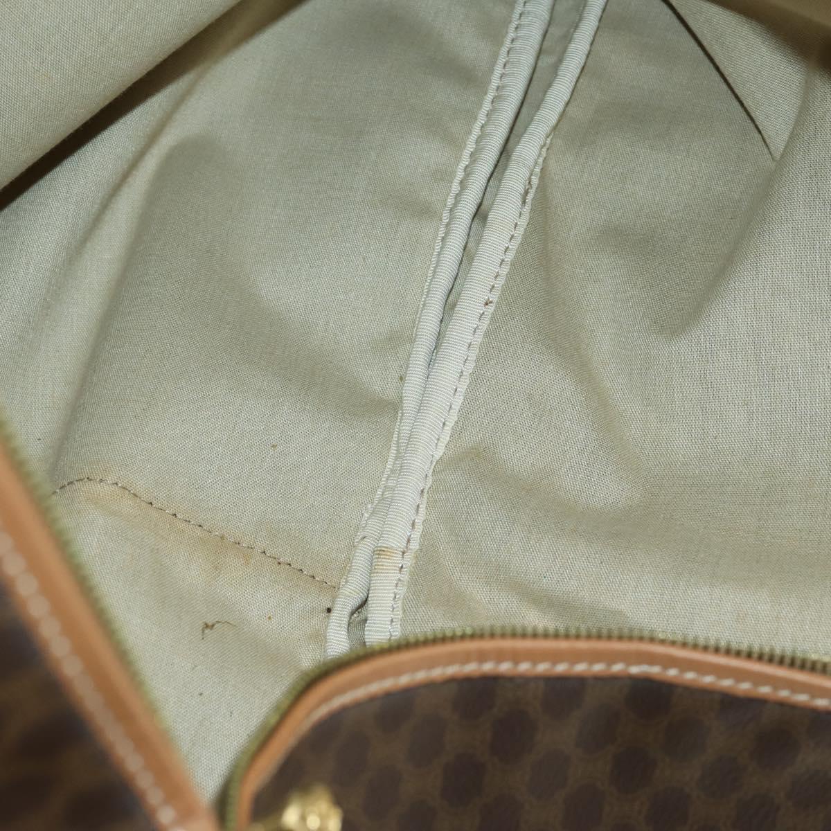 CELINE Macadam Canvas Garment Cover PVC Leather Brown Gold Auth 165913