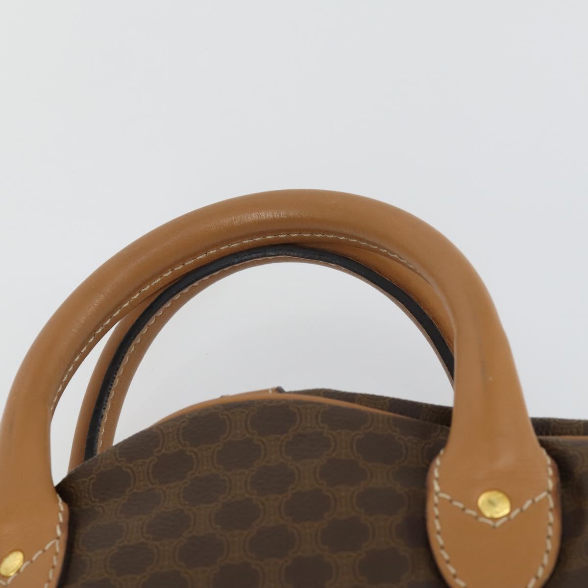 CELINE Macadam Canvas Garment Cover PVC Leather Brown Gold Auth 165913