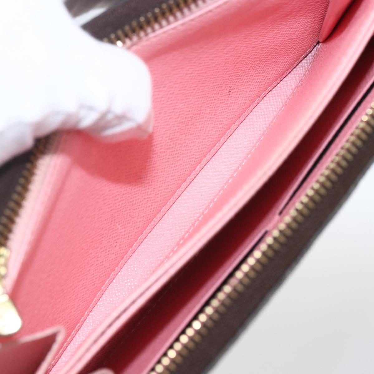 LOUIS VUITTON Monogram jungle dot Zippy Wallet Long Wallet Red Pink Auth 165924