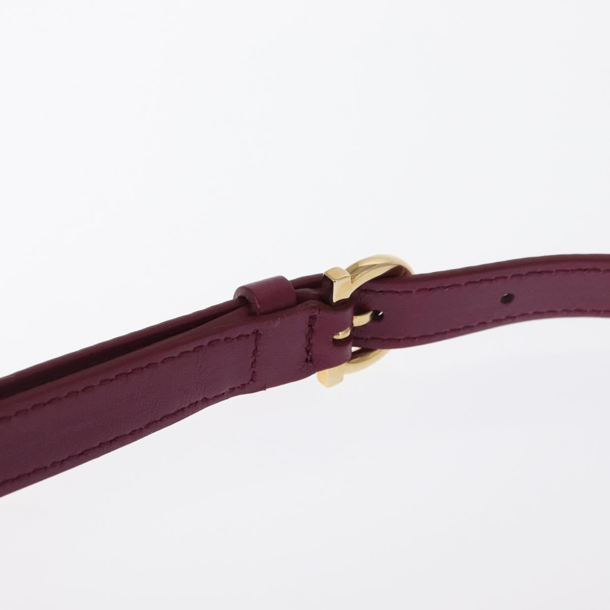 Salvatore Ferragamo Gancini Sequin Bag Leather 2way Pink Gold Auth 165928SAV