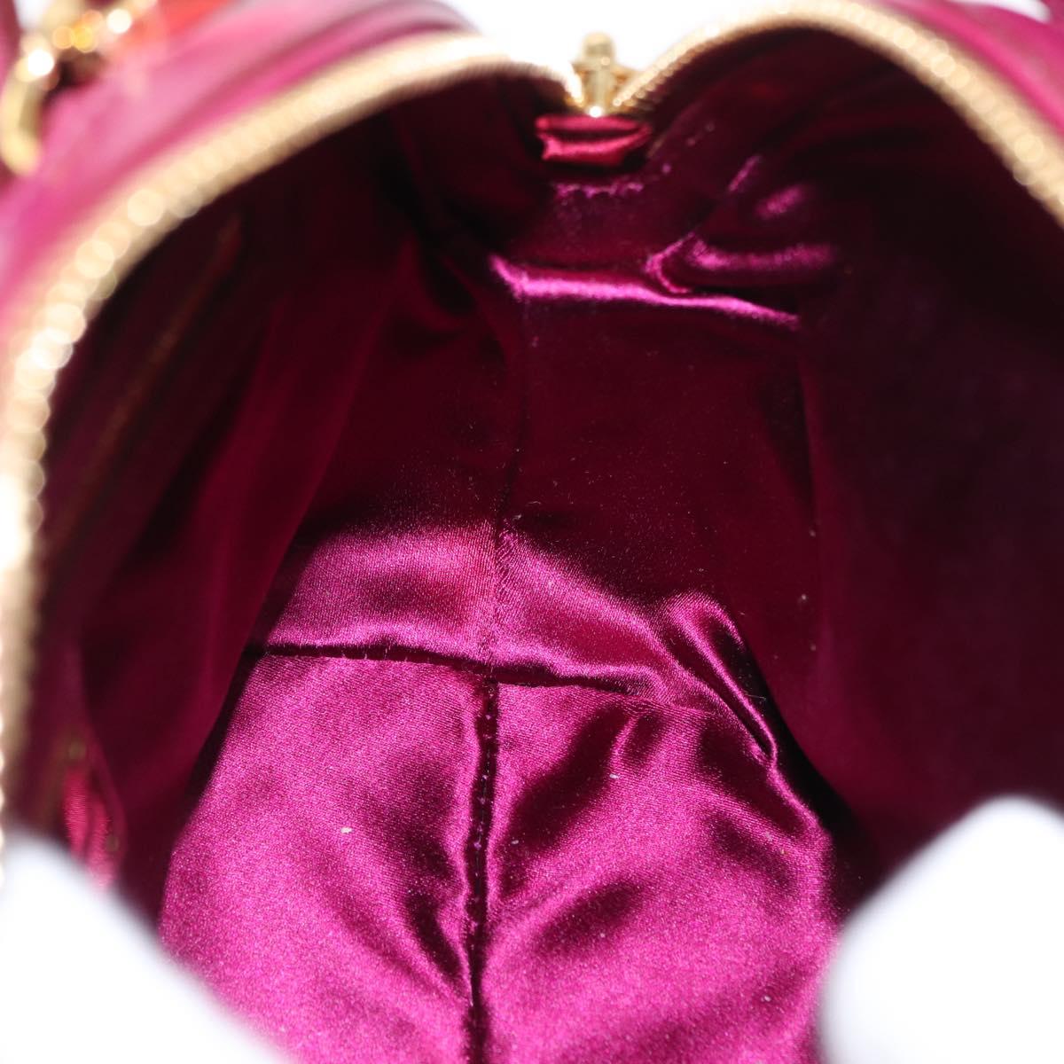 Salvatore Ferragamo Gancini Sequin Bag Leather 2way Pink Gold Auth 165928SAV