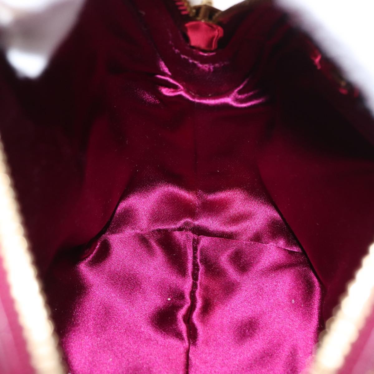 Salvatore Ferragamo Gancini Sequin Bag Leather 2way Pink Gold Auth 165928SAV