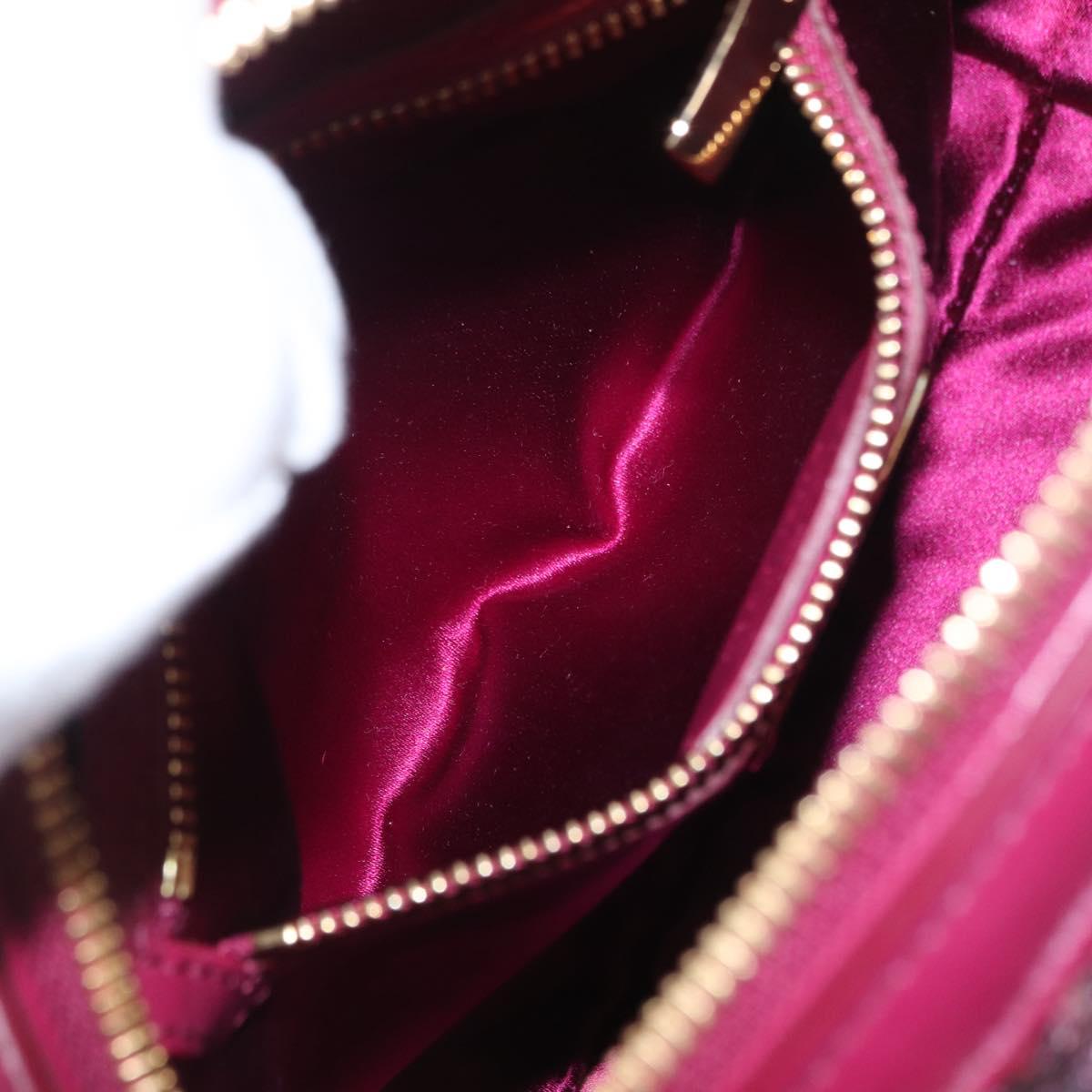 Salvatore Ferragamo Gancini Sequin Bag Leather 2way Pink Gold Auth 165928SAV