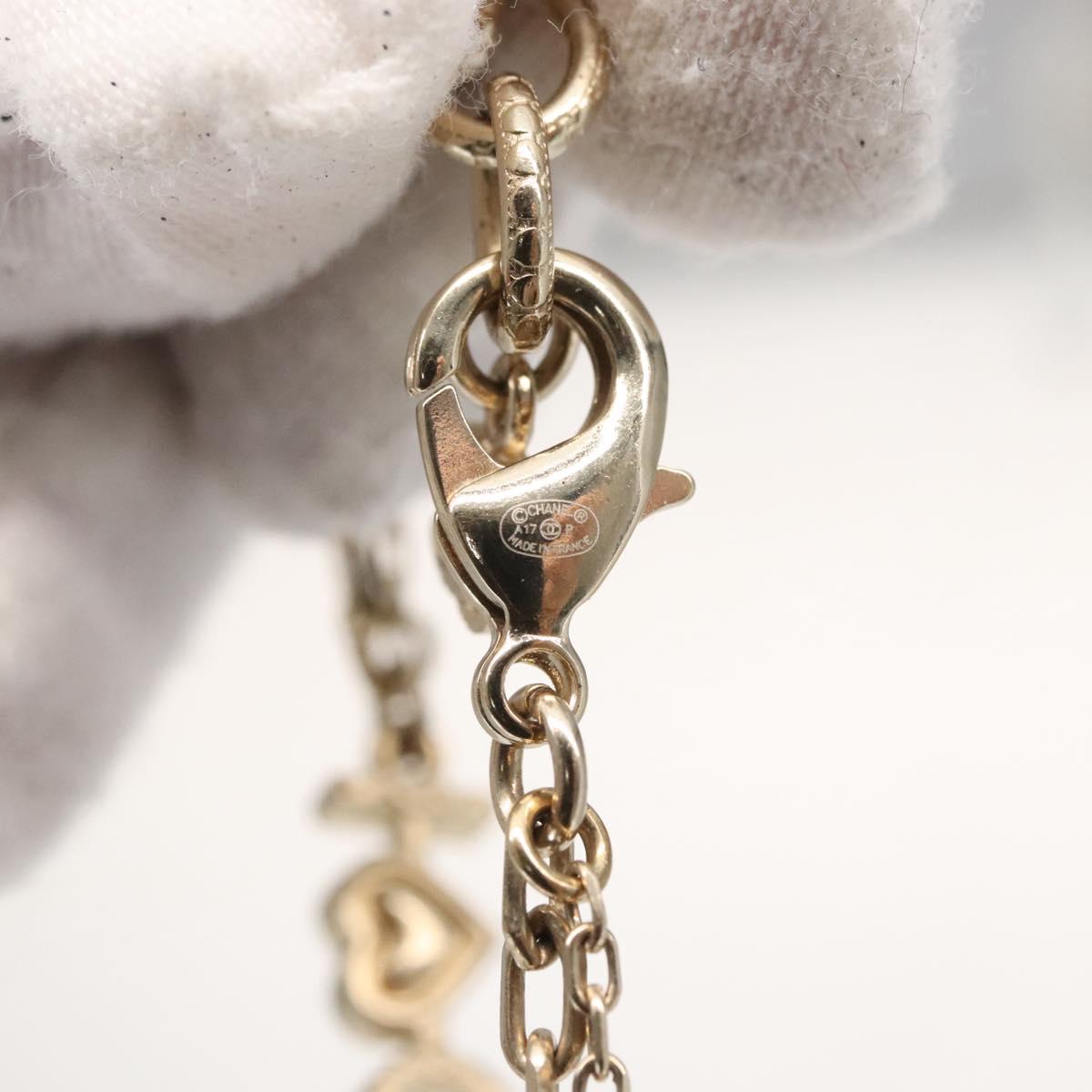 CHANEL Bracelet metal Champagne Gold CC Auth 165930SM