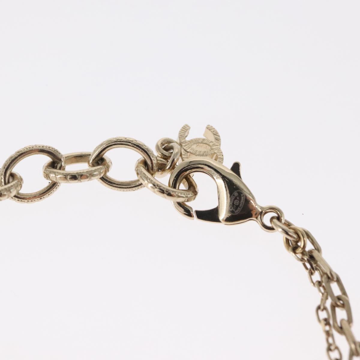 CHANEL Bracelet metal Champagne Gold CC Auth 165930SM